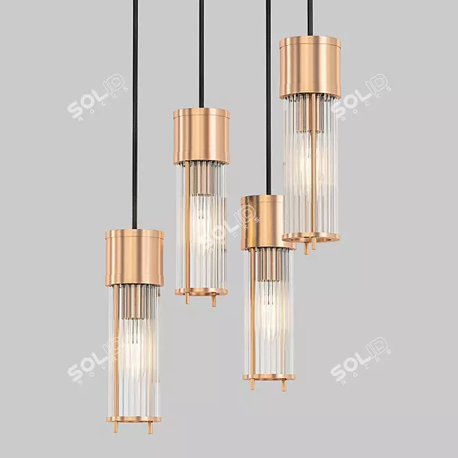 HILDIS Wire Glass Pendant 3D model image 1