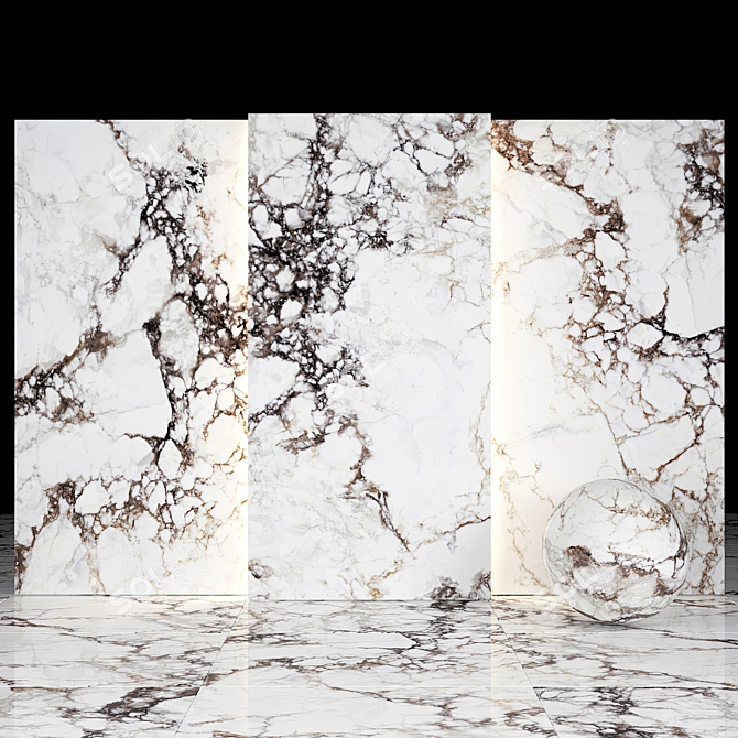 Breccia Marble 01: Elegant Texture Slabs & Tiles 3D model image 2