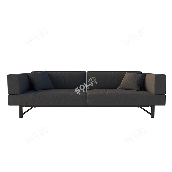 Modern 3-Seater Sofa - Stylish and Spacious 3D model image 2