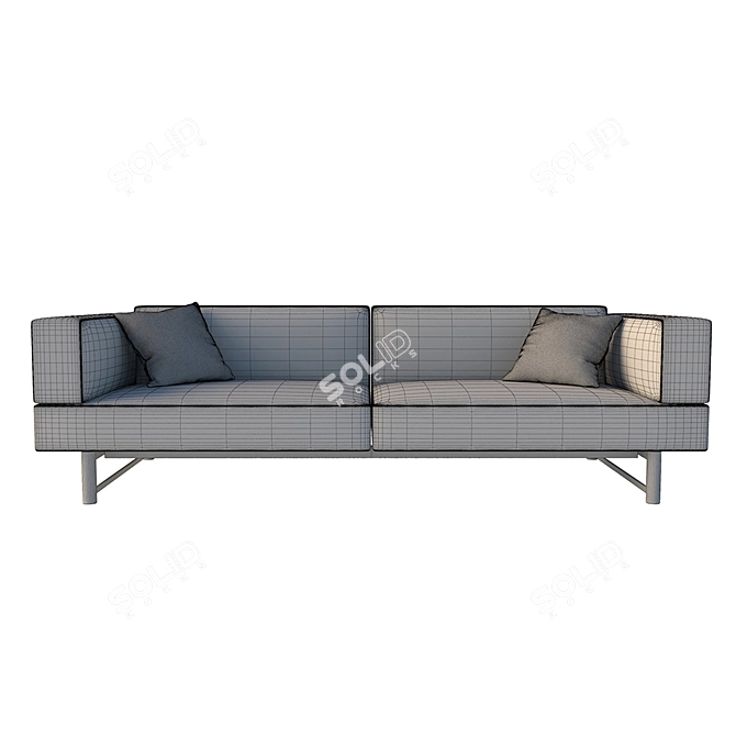 Modern 3-Seater Sofa - Stylish and Spacious 3D model image 3