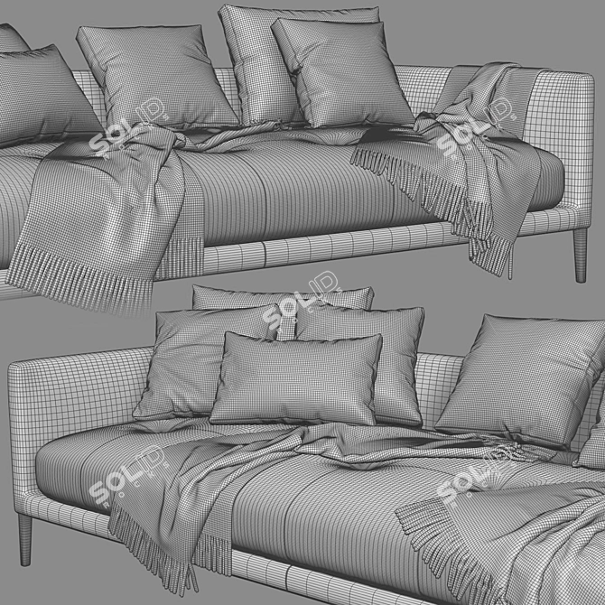 Elegant Bonaldo Coral Sofa 3D model image 4