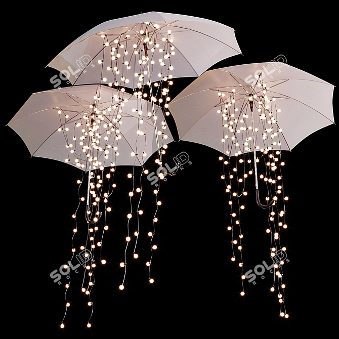 Illuminated Garland Umbrellas: Stunning Yard Decor 3D model image 1