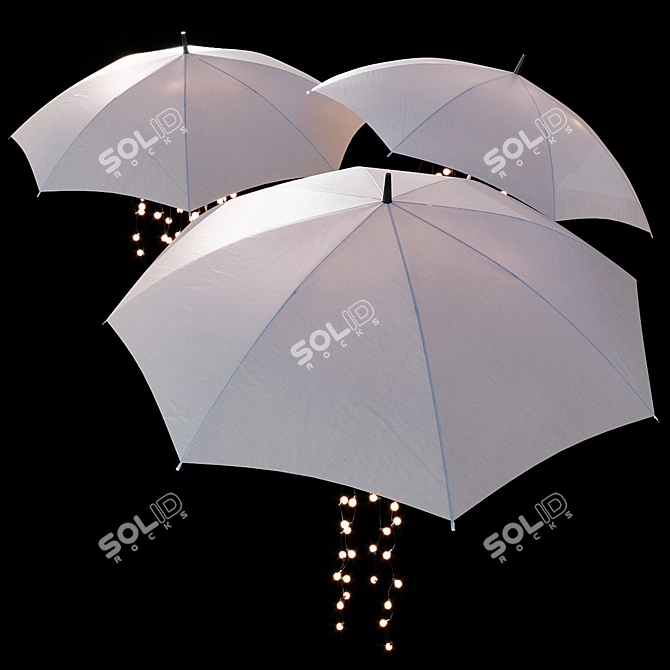 Illuminated Garland Umbrellas: Stunning Yard Decor 3D model image 2