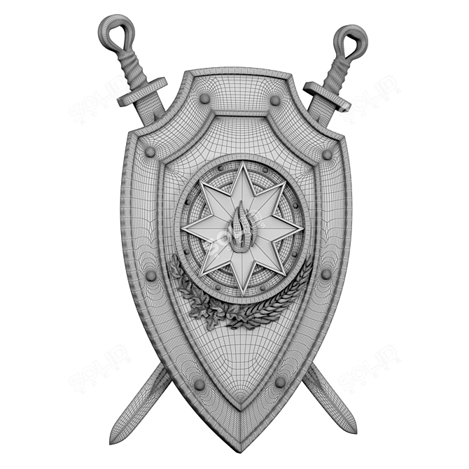 Azeri Ministry Emblem: 3 Materials 3D model image 4