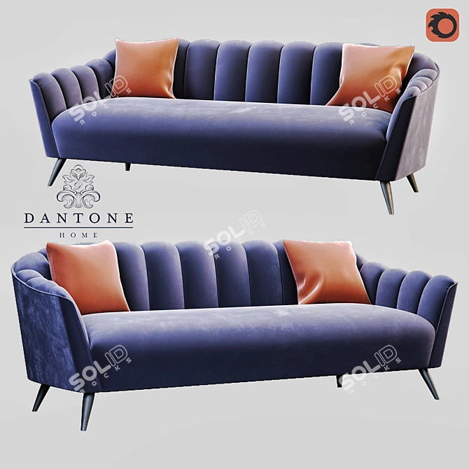 Velvet Comfort Sofa by Dantone 3D model image 1