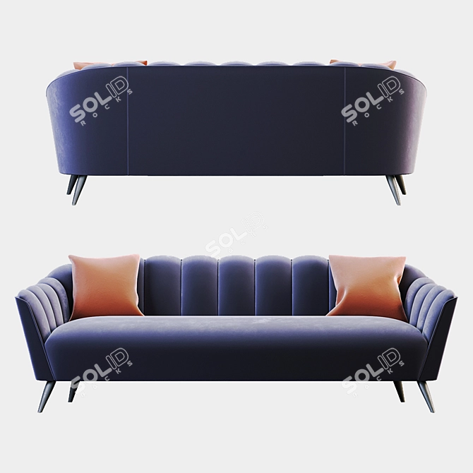 Velvet Comfort Sofa by Dantone 3D model image 3