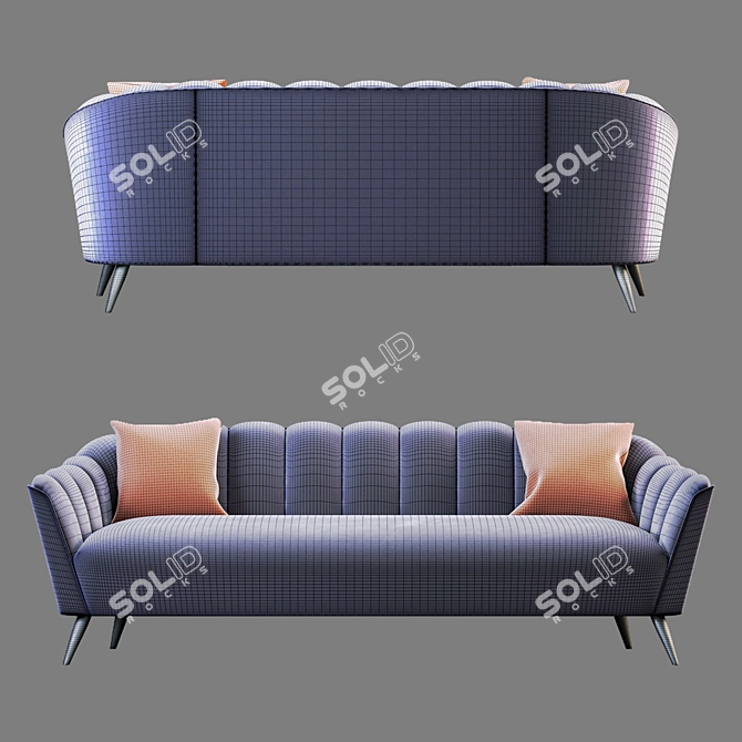 Velvet Comfort Sofa by Dantone 3D model image 4