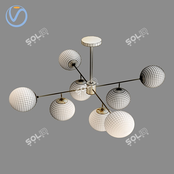 CUICANH Classic Ceiling Fan 3D model image 3