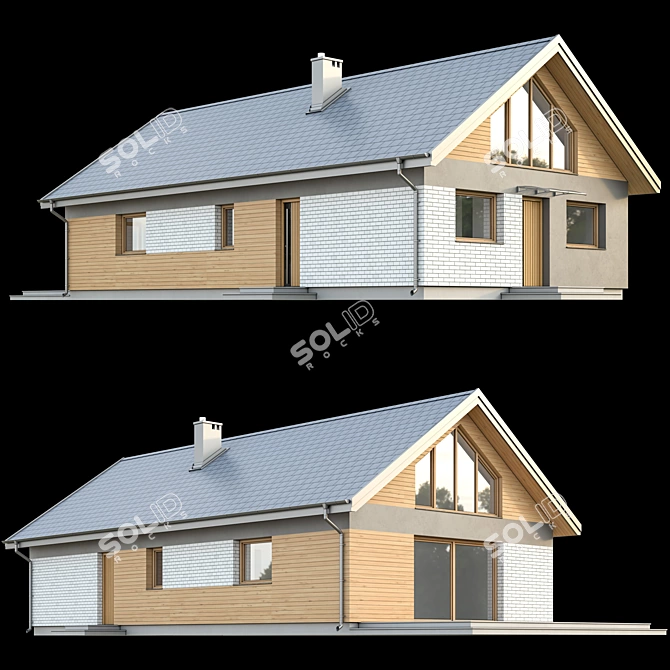 Modern House 3D Model 3D model image 1