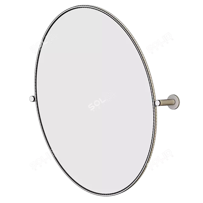 Elegant Pivot Oval Wall Mirror 3D model image 4