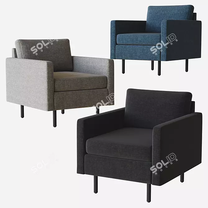 Modern Granton Armchair: Sleek Design 3D model image 1