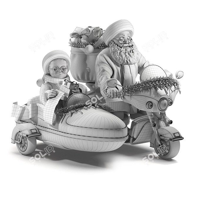 Festive Santa Claus Decor - Saves Time in Rendering 3D model image 5