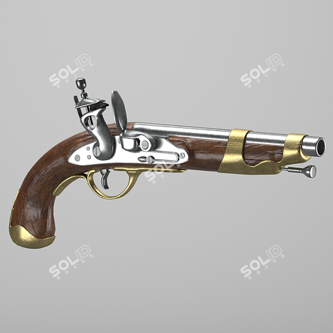 Antique Pistol: 18-19th Century 3D model image 1