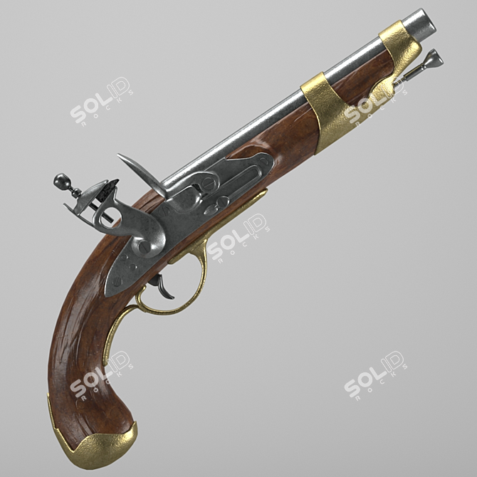 Antique Pistol: 18-19th Century 3D model image 4