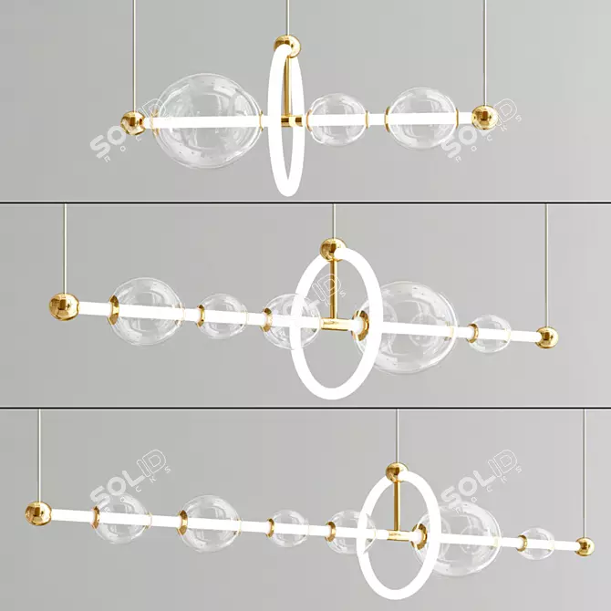 Sleek Copper Pendant Light 3D model image 1