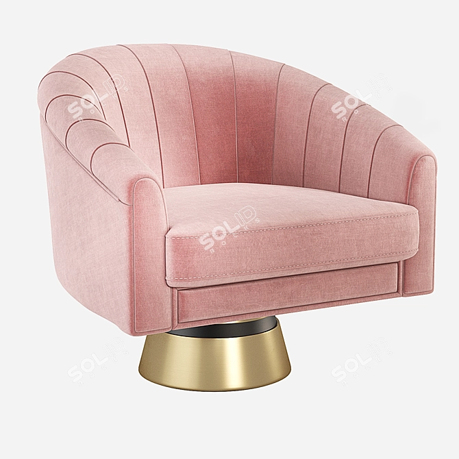 Elegant Bogarde Armchair: Velvet & Leather 3D model image 1