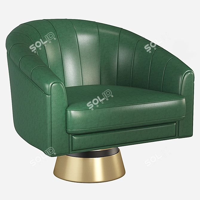 Elegant Bogarde Armchair: Velvet & Leather 3D model image 6