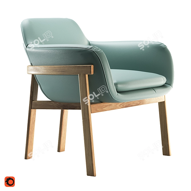 Elegant Irene Wood-Framed Chair 3D model image 1