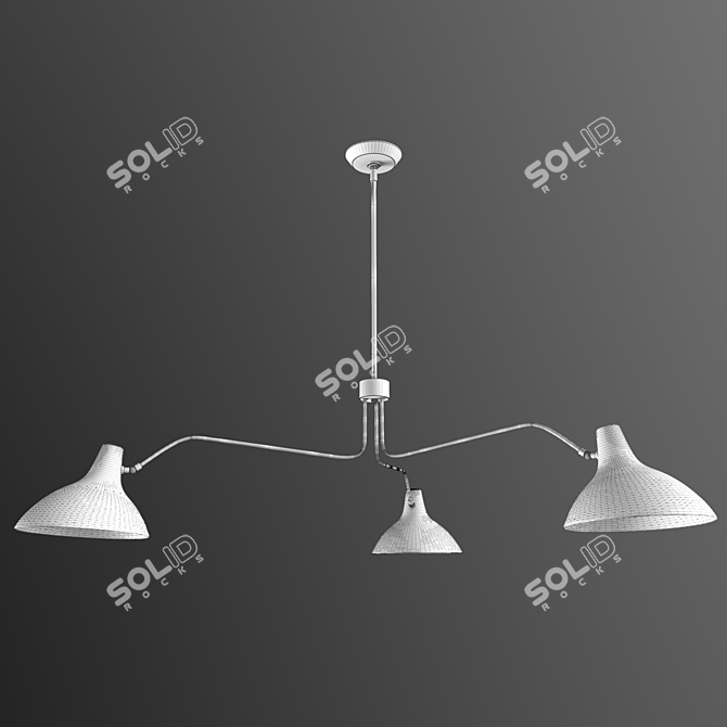 Elegant Black Chandelier by Visual Comfort & Co 3D model image 3