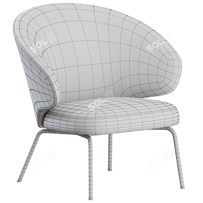 Modern Metal Armchair: LET by Fritz Hansen 3D model image 4