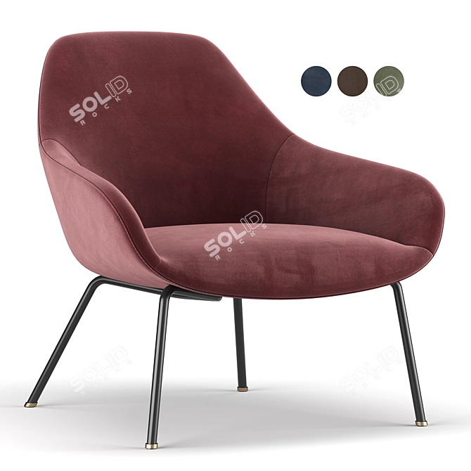 Savary Plaid Chair: Elegant and Timeless 3D model image 1