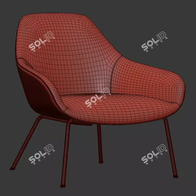 Savary Plaid Chair: Elegant and Timeless 3D model image 4