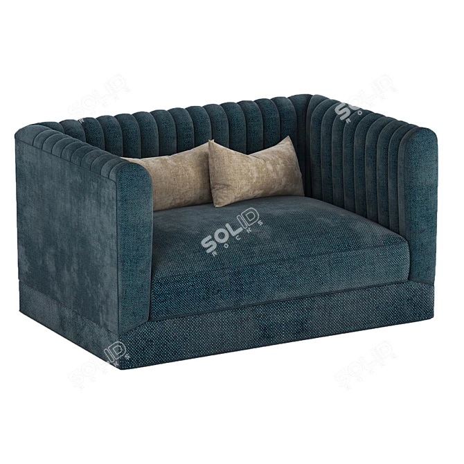 Elegant Fabric Sofa 3D model image 1