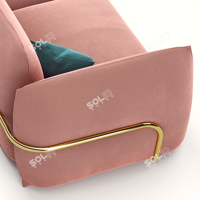 Dion Velvet 3 Seater Sofa 3D model image 2