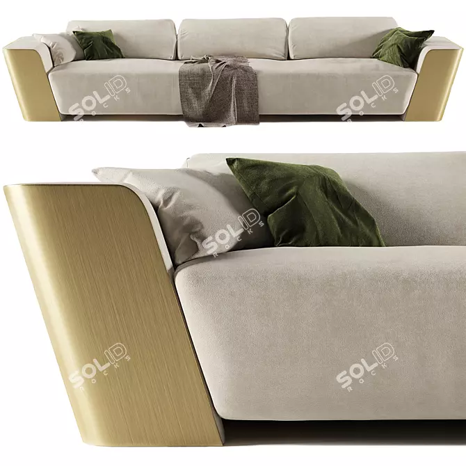 Modern Metropol Sofa 360cm - Elegant 3D Model 3D model image 1