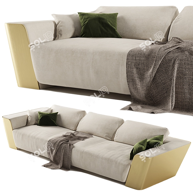 Modern Metropol Sofa 360cm - Elegant 3D Model 3D model image 2