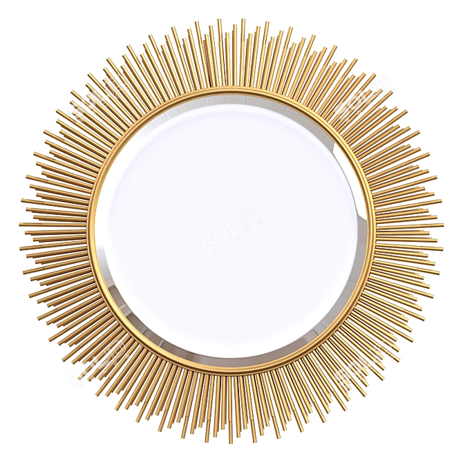 Elegant Marlo Round Mirror 3D model image 1