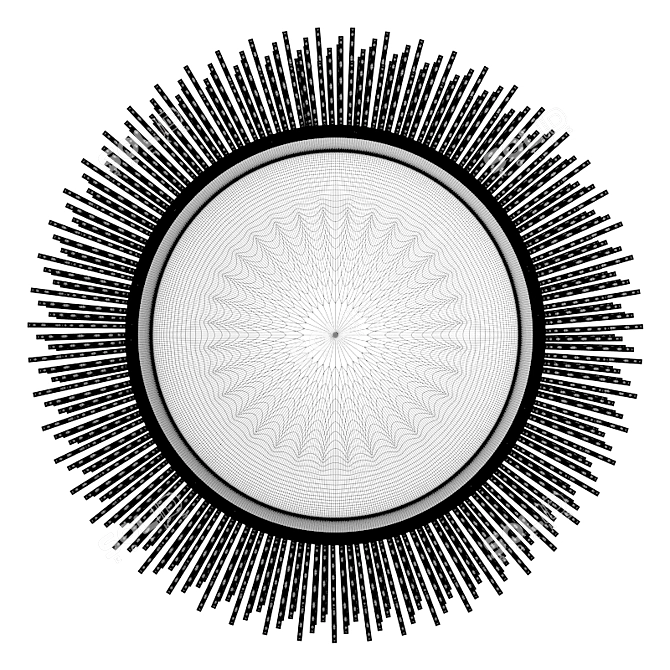 Elegant Marlo Round Mirror 3D model image 2