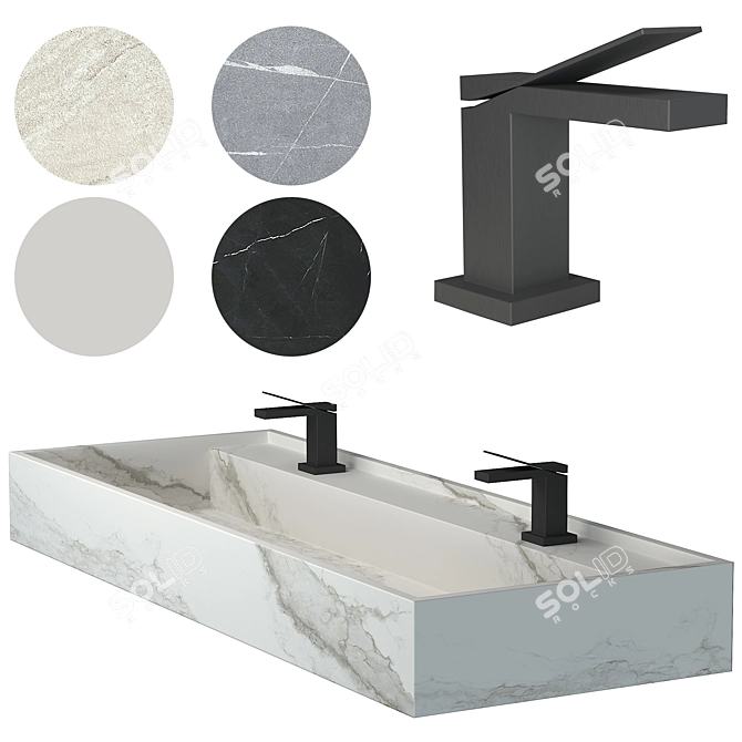 Inalco HYDRA 117x43 Sink: MDi Collection 3D model image 1