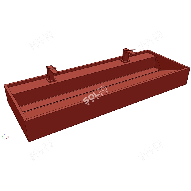 Inalco HYDRA 117x43 Sink: MDi Collection 3D model image 5