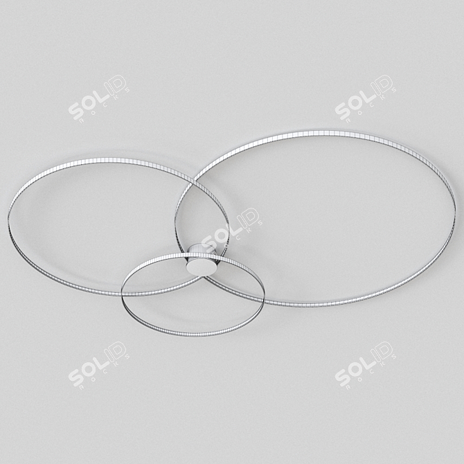 Rings LED Ceiling Lamp: Modern and Stylish 3D model image 3