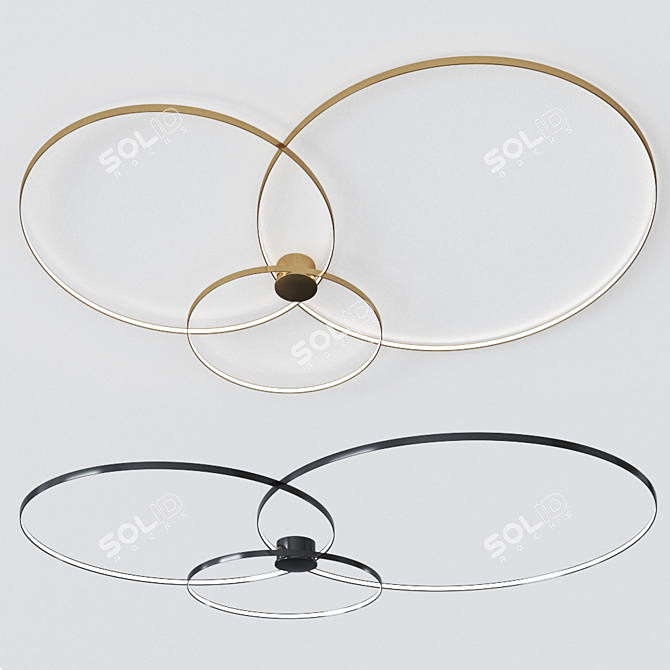 Rings LED Ceiling Lamp: Modern and Stylish 3D model image 4