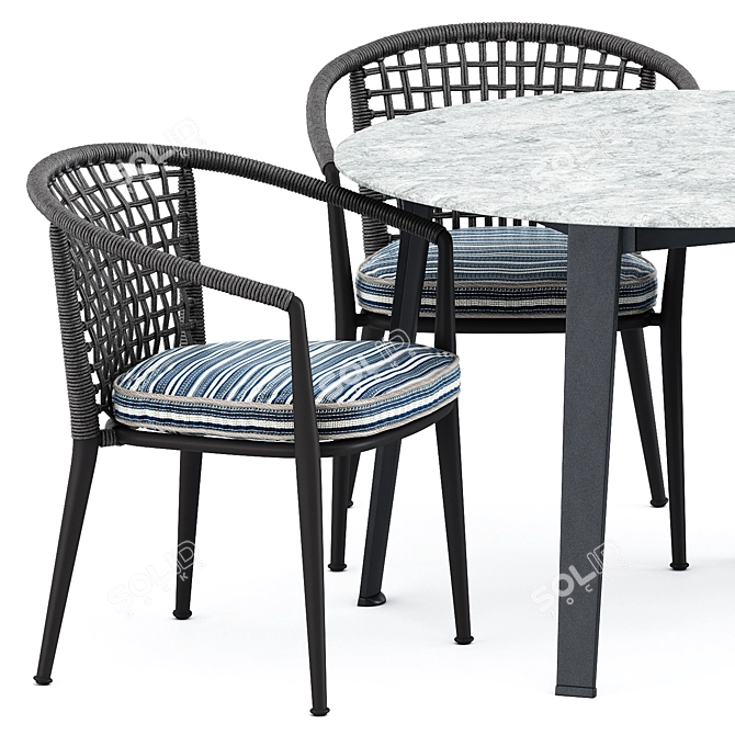 Erica 19 Chair and Ginepro Round Outdoor Table 3D model image 3