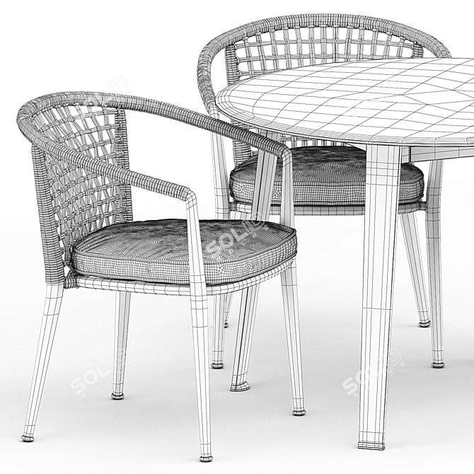 Erica 19 Chair and Ginepro Round Outdoor Table 3D model image 5