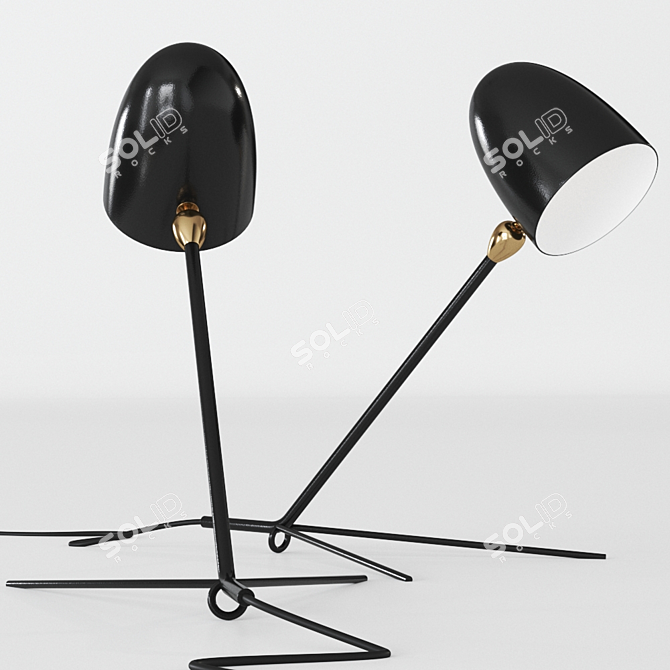 Serge Mouille Cocotte Table Lamp 3D model image 1