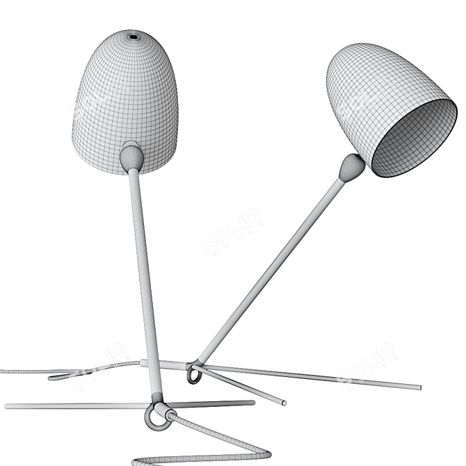 Serge Mouille Cocotte Table Lamp 3D model image 3