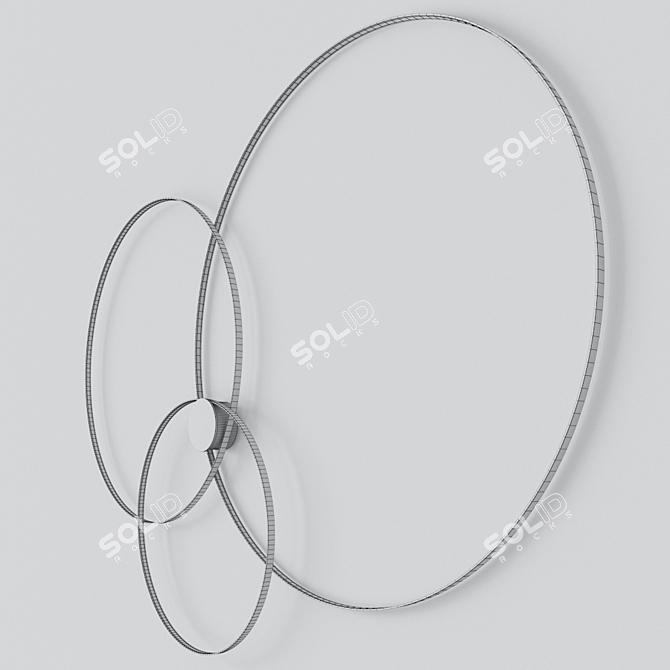 Rings LED Wall Lamp: Modern Aluminum and Brass Design 3D model image 3