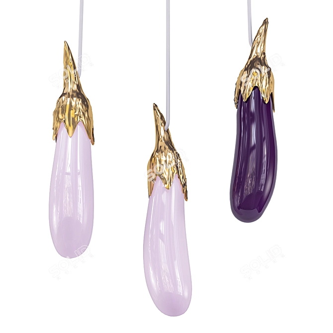 Elegant Eggplant Chandelier 3D model image 2