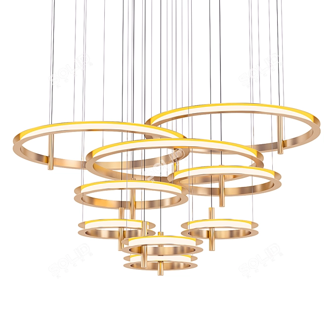 Stunning LABILIS Chandelier: 10 Rings of Italian Design 3D model image 1