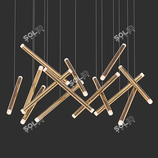 Modern LED Chandelier: Dutti D0068 3D model image 1