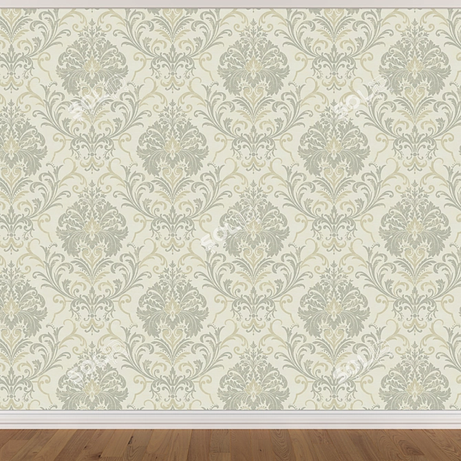 Seamless Wallpaper Set with 3 Colors 3D model image 2