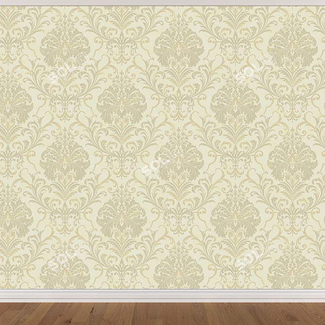 Seamless Wallpaper Set with 3 Colors 3D model image 3