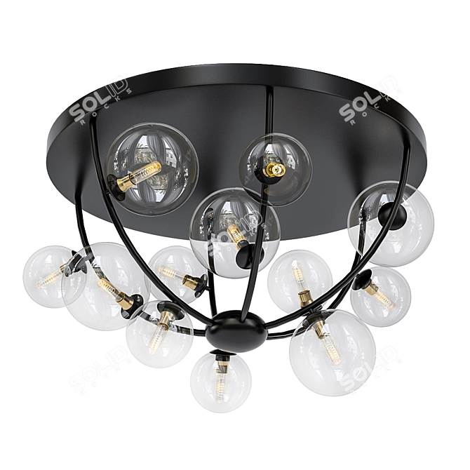 Elegant IONA Octo Ceiling Light 3D model image 1