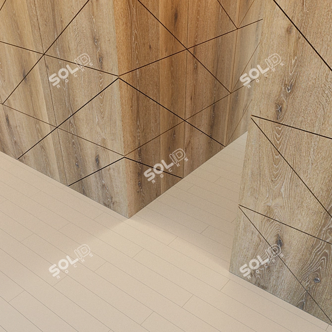 Wooden Corner Wall Panel 3D model image 3