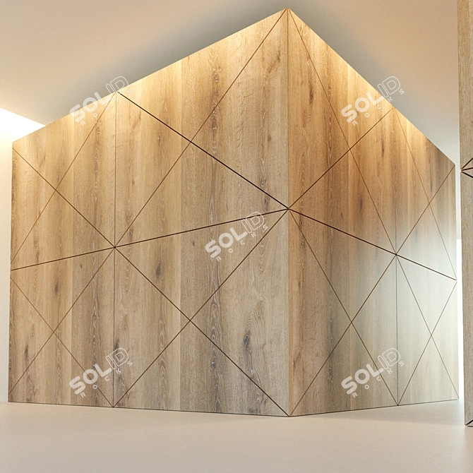 Wooden Corner Wall Panel 3D model image 2