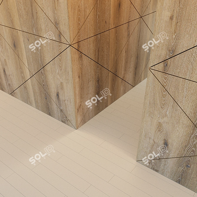 Wooden Corner Wall Panel 3D model image 3